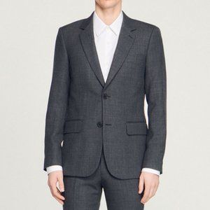 Sandro Paris Wool Blazer Suit Jacket Coat Work Office Business Wedding Guest - M